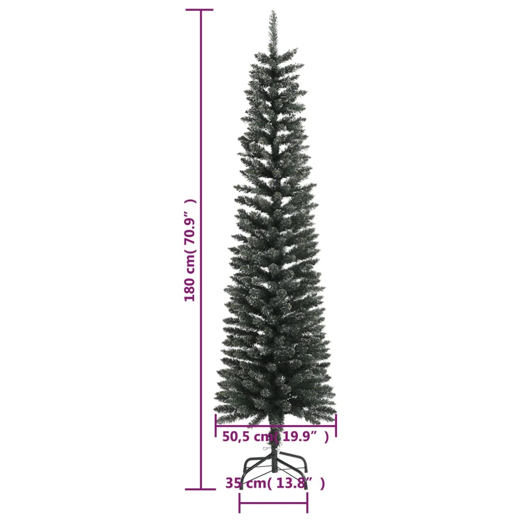 Künstlicher Weihnachtsbaum mit Stamm schmal 180 cm PVC grün