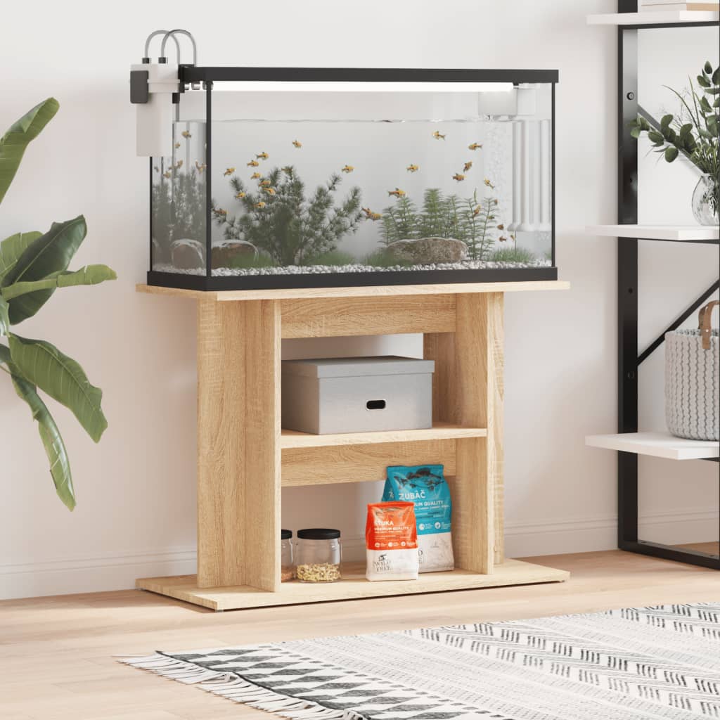 Aquariumstandaard 80x35x60 cm bewerkt hout sonoma eikenkleurig