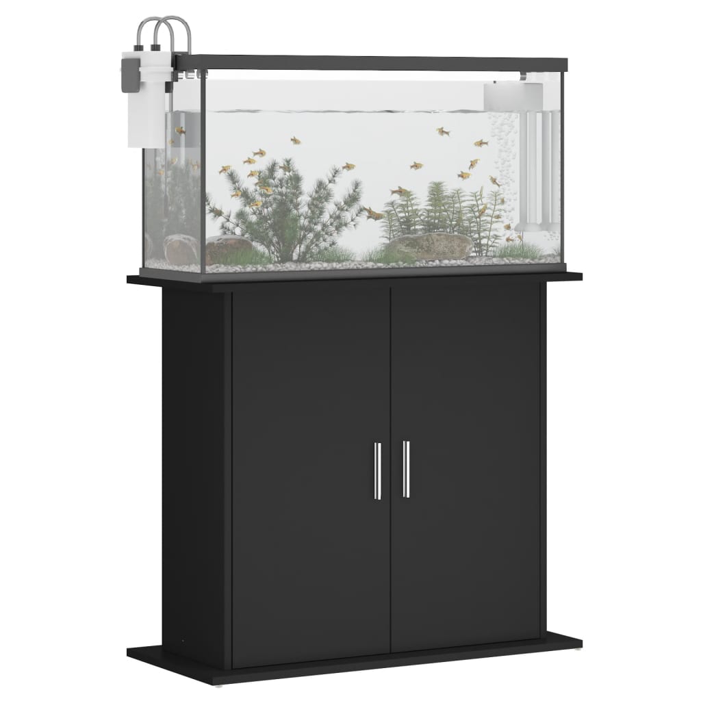 Aquariumstandaard 81x36x73 cm bewerkt hout zwart