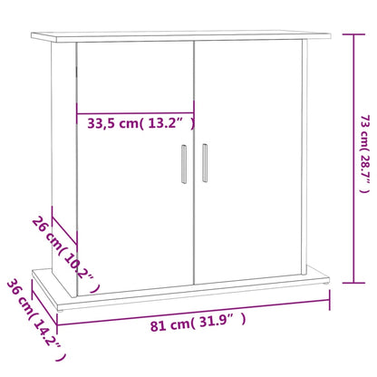 Aquariumstandaard 81x36x73 cm bewerkt hout zwart