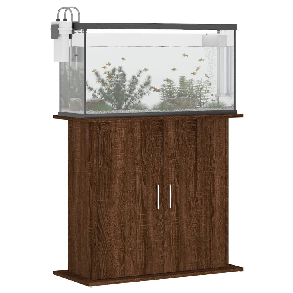 Aquariumstandaard 81x36x73 cm bewerkt hout bruin eikenkleur