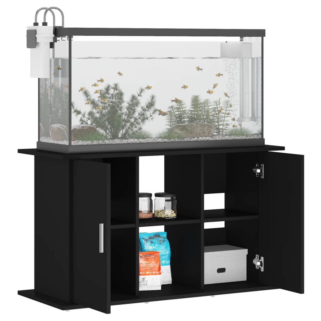 Aquariumstandaard 101x41x58 cm bewerkt hout zwart