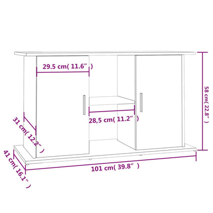 Aquariumstandaard 101x41x58 cm bewerkt hout zwart