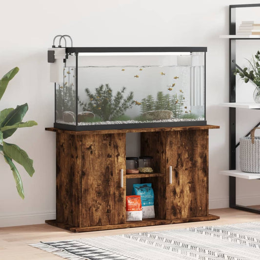 Aquariumstandaard 101x41x58 cm bewerkt hout gerookt eikenkleur