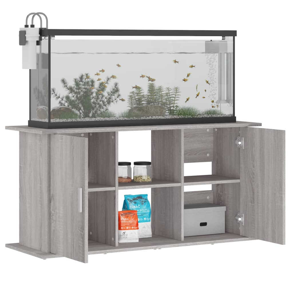 Aquariumständer 121x41x58 cm verarbeitetes Holz grau Sonoma Eiche