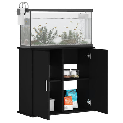 Aquariumstandaard 81x36x73 cm bewerkt hout zwart