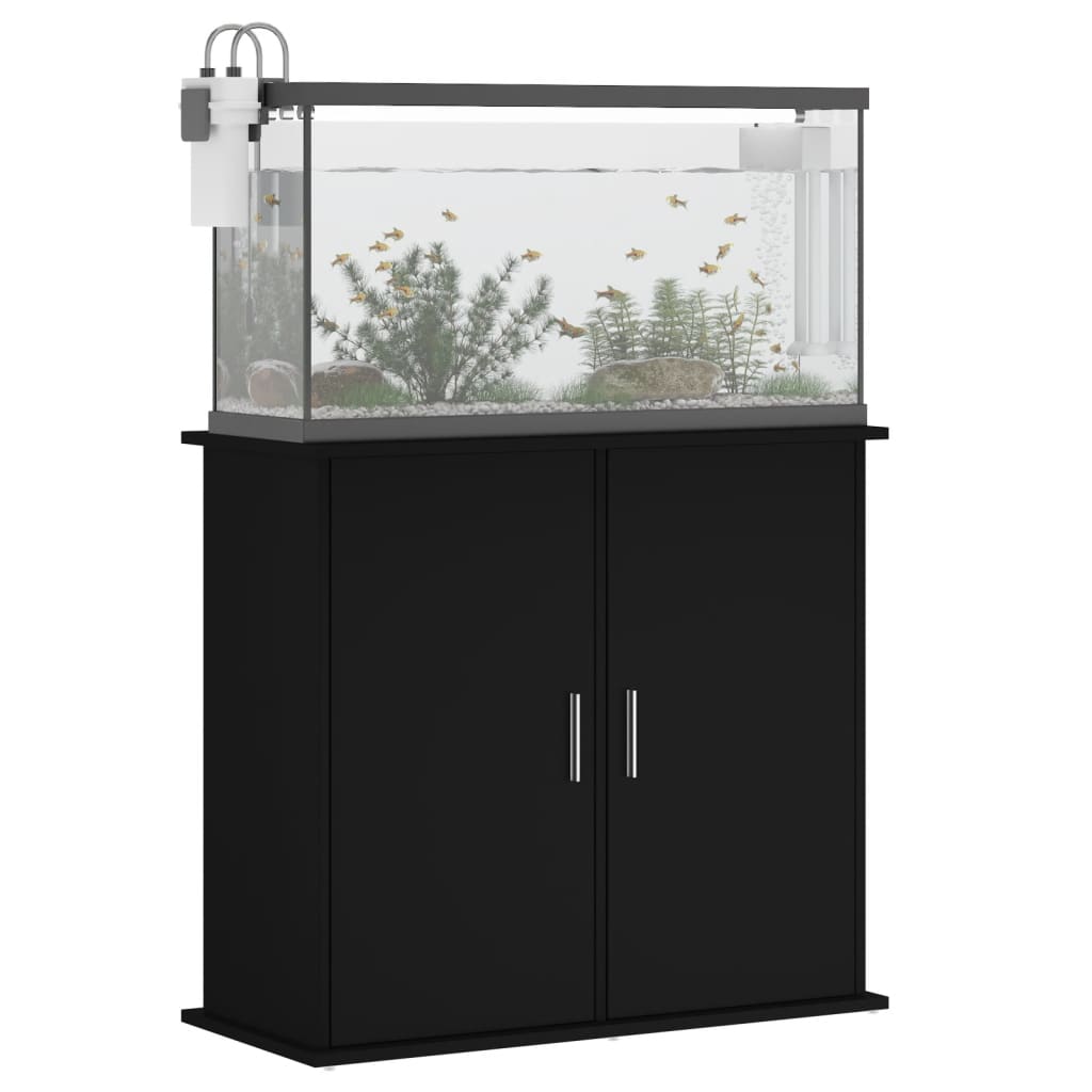 Aquariumstandaard 81x36x73 cm bewerkt hout zwart