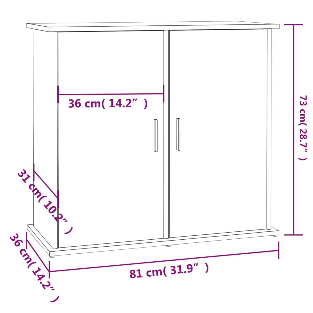 Aquariumstandaard 81x36x73 cm bewerkt hout zwart