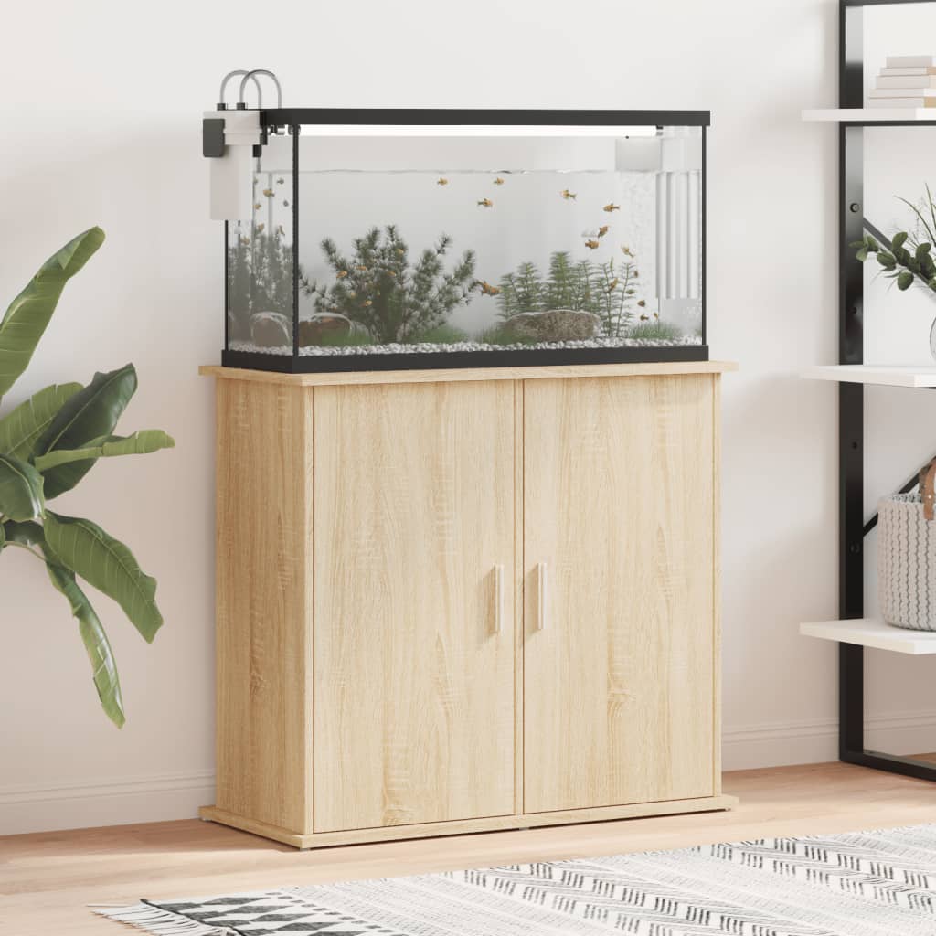 Aquariumstandaard 81x36x73 cm bewerkt hout sonoma eikenkleurig