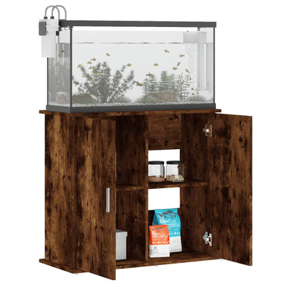 Aquariumstandaard 81x36x73 cm bewerkt hout gerookt eikenkleurig