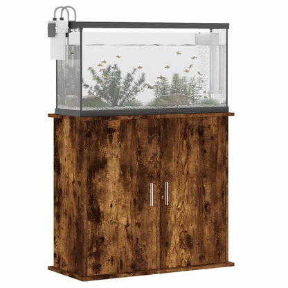 Aquariumstandaard 81x36x73 cm bewerkt hout gerookt eikenkleurig