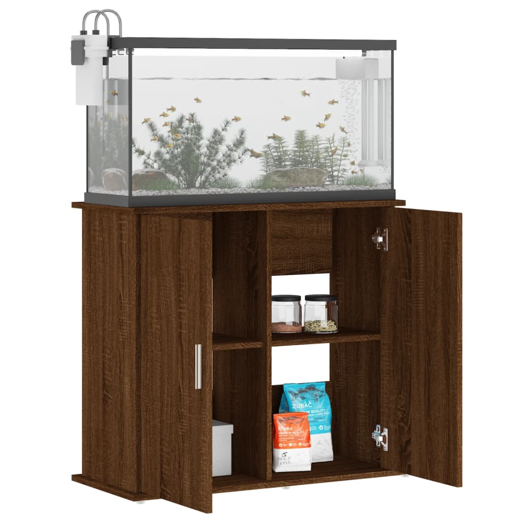 Aquariumstandaard 81x36x73 cm bewerkt hout bruin eikenkleur