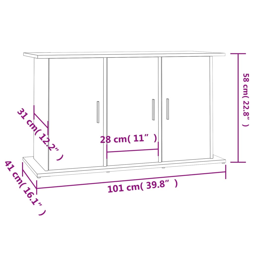 Aquariumstandaard 101x41x58 cm bewerkt hout sonoma eikenkleurig