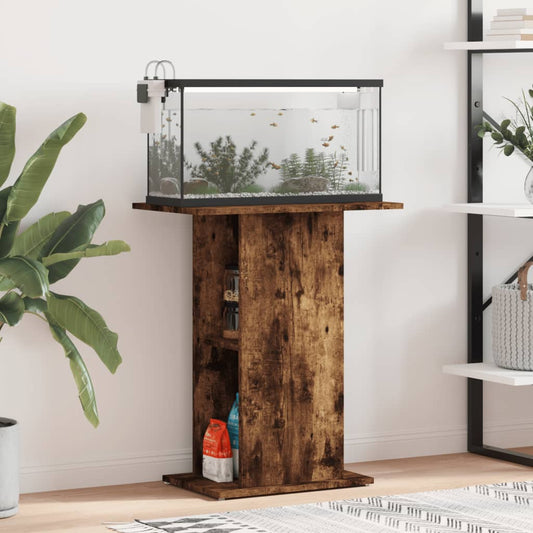 Aquariumstandaard 60,5x36x72,5 cm bewerkt hout gerookt eiken