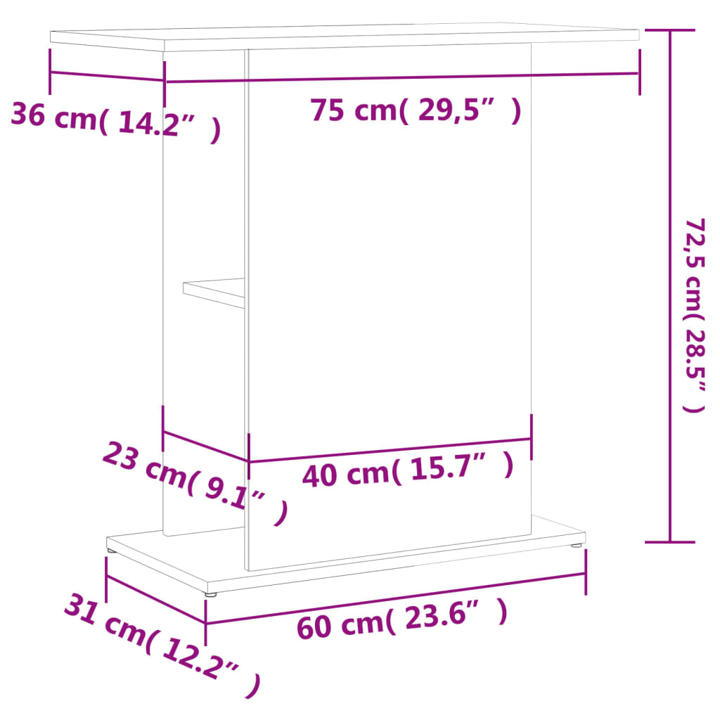 Aquariumstandaard 75x36x72,5 cm bewerkt hout zwart