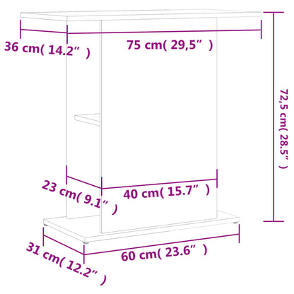 Aquariumstandaard 75x36x72,5 cm bewerkt hout zwart