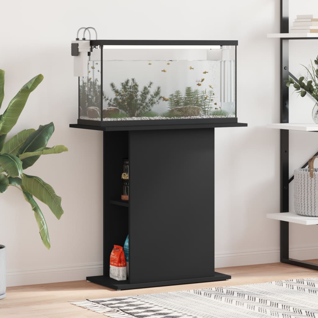 Aquariumstandaard 75x36x72,5 cm bewerkt hout zwart