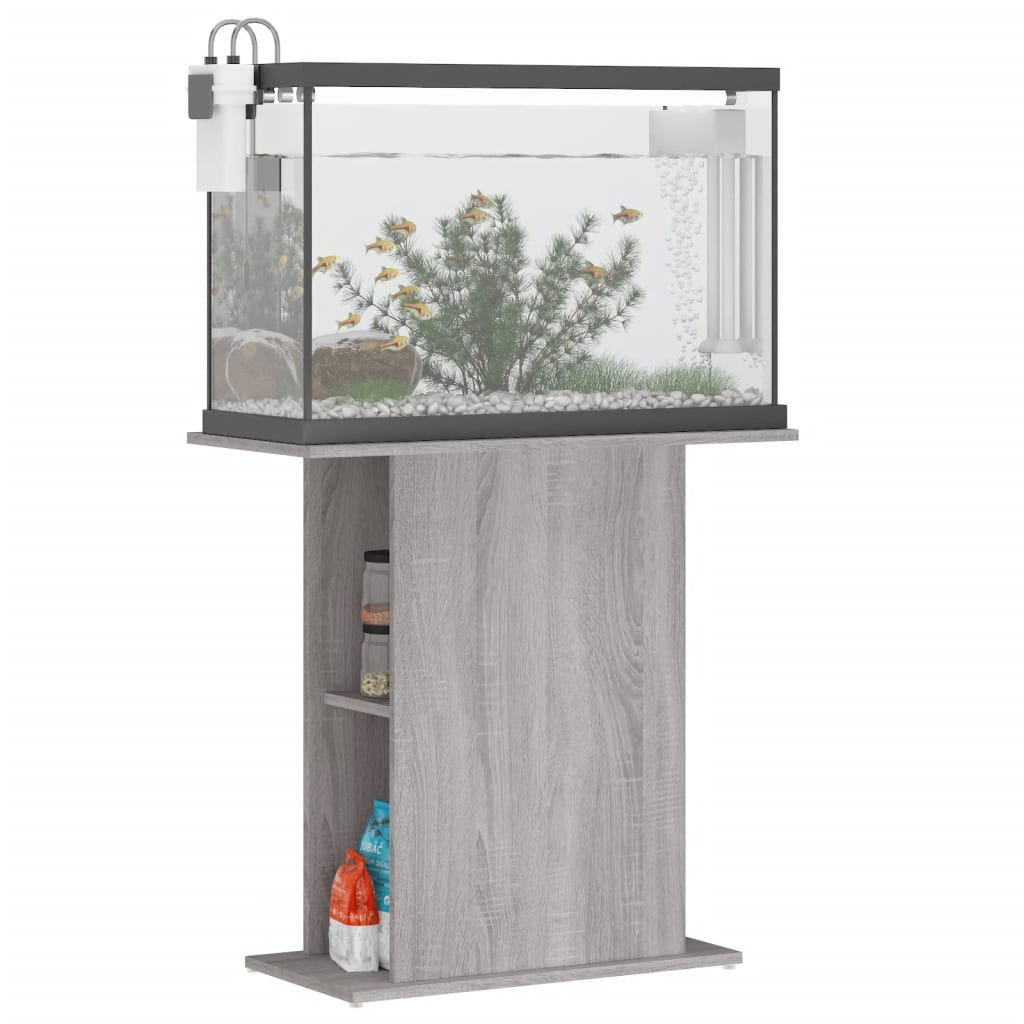 Aquariumstandaard 75x36x72,5 cm bewerkt hout grijs sonoma