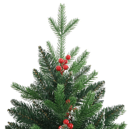 Künstlicher Weihnachtsbaum mit Scharnieren und roten Beeren 120 cm