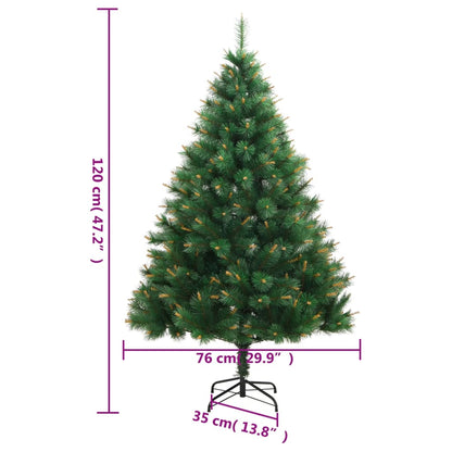 Künstlicher Weihnachtsbaum mit Scharnieren und Ständer 120 cm