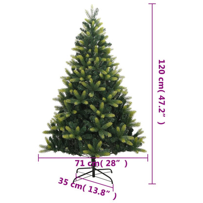 Kunstkerstboom met scharnieren en standaard 120 cm