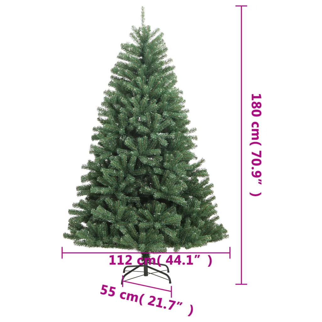 Kunstkerstboom met scharnieren en standaard 180 cm groen