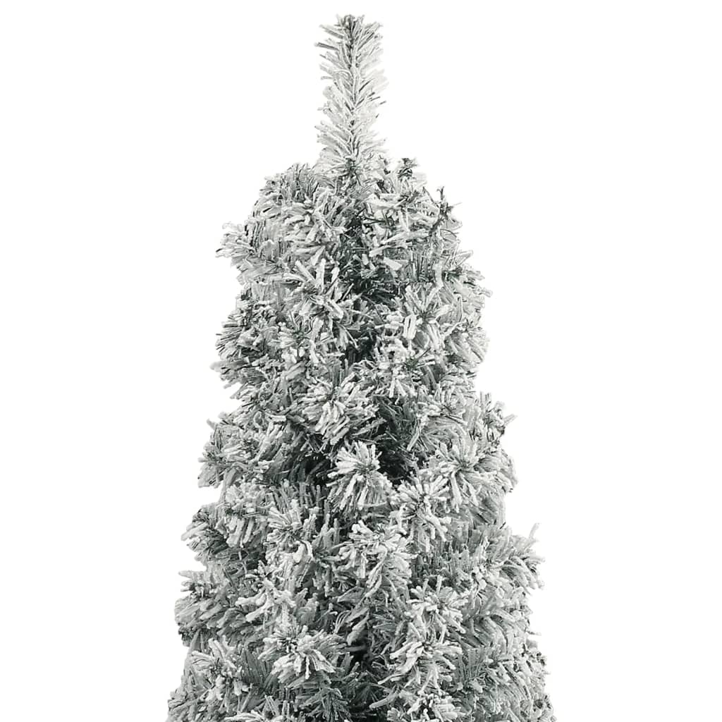 Schmaler künstlicher Weihnachtsbaum mit Ständer und Schnee 300 cm PVC