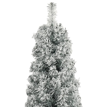 Kunstkerstboom smal met standaard en sneeuw 300 cm PVC