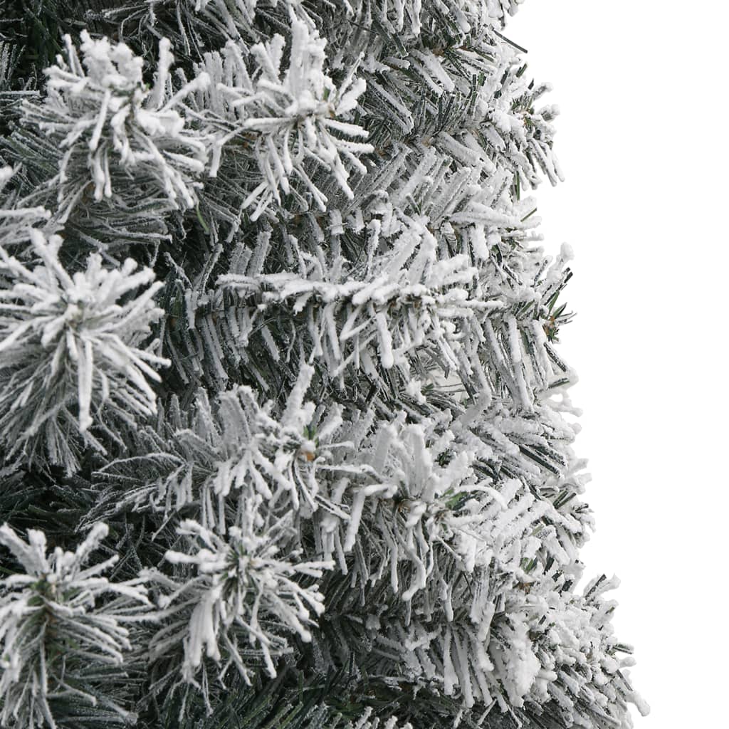 Schmaler künstlicher Weihnachtsbaum mit Ständer und Schnee 300 cm PVC