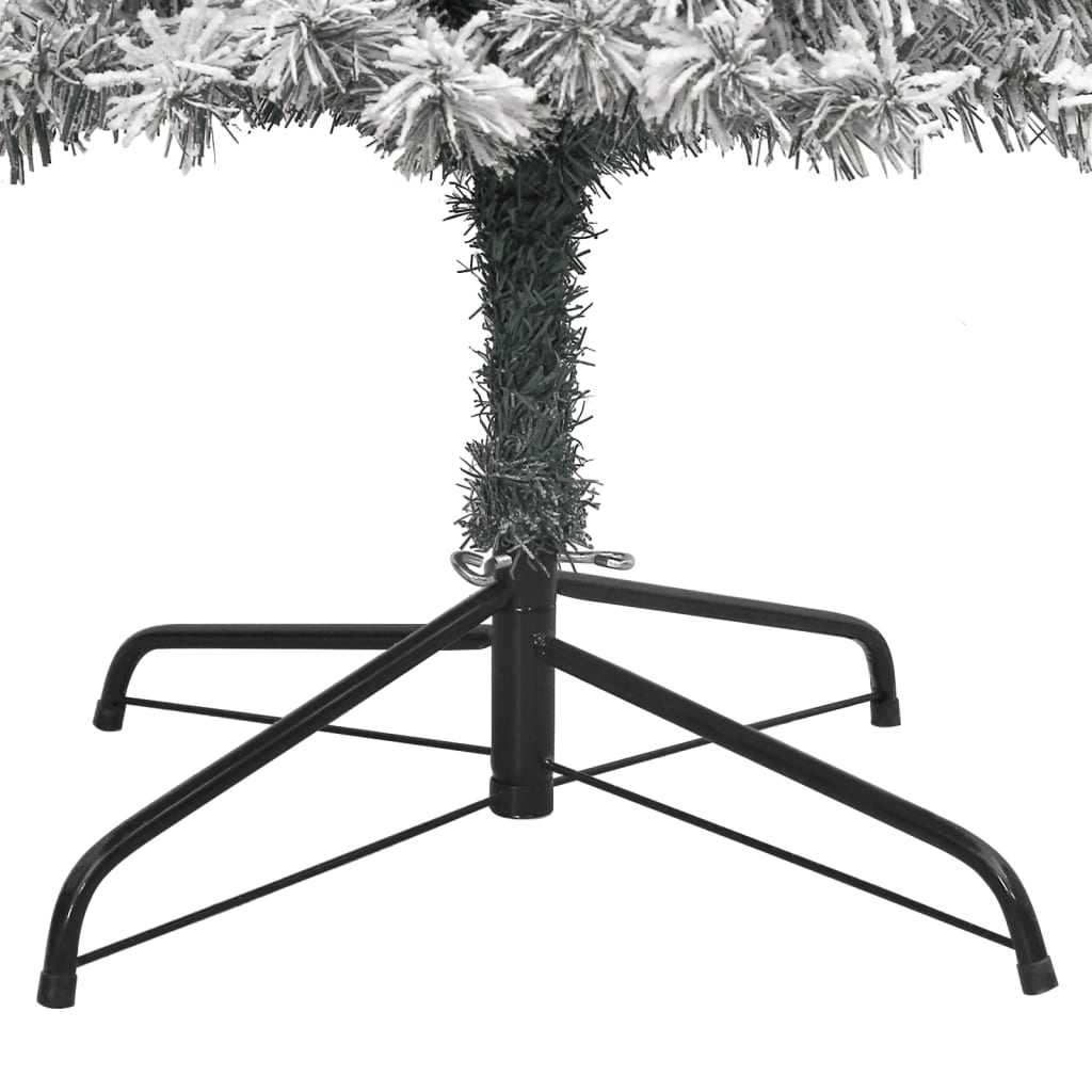 Kunstkerstboom smal met standaard en sneeuw 300 cm PVC