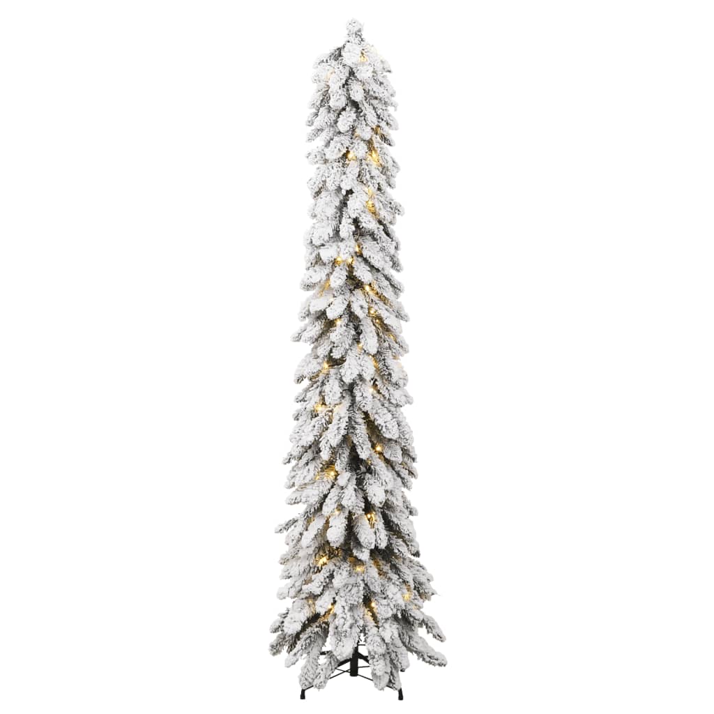 Künstlicher Weihnachtsbaum mit Lichtern und Schnee 130 LEDs 210 cm