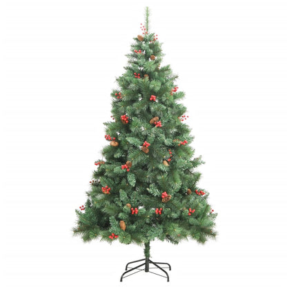 Künstlicher Weihnachtsbaum mit Scharnieren, Tannenzapfen und Beeren 180 cm