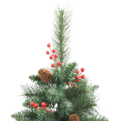 Künstlicher Weihnachtsbaum mit Scharnieren, Tannenzapfen und Beeren 180 cm