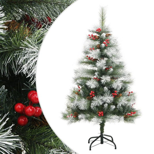 Artificial Christmas tree with hinges, pine cones and berries 150 cm