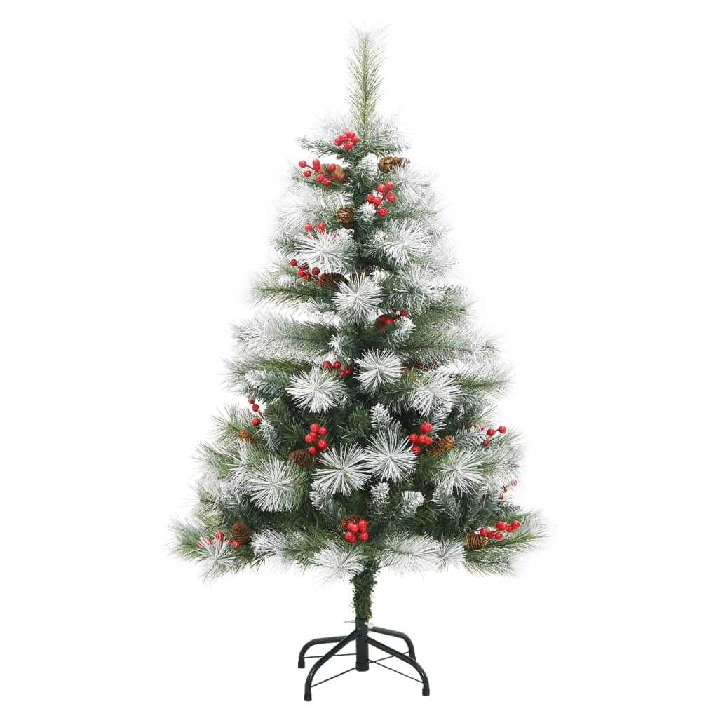 Künstlicher Weihnachtsbaum mit Scharnieren, Tannenzapfen und Beeren 150 cm