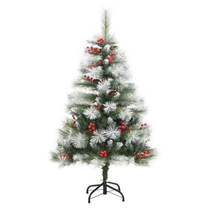 Künstlicher Weihnachtsbaum mit Scharnieren, Tannenzapfen und Beeren 150 cm