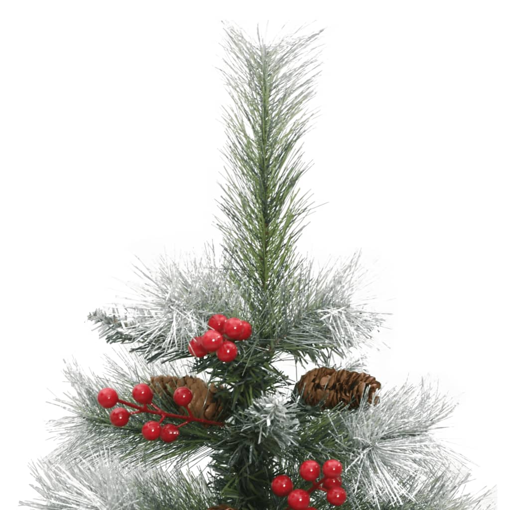 Künstlicher Weihnachtsbaum mit Scharnieren, Tannenzapfen und Beeren 150 cm