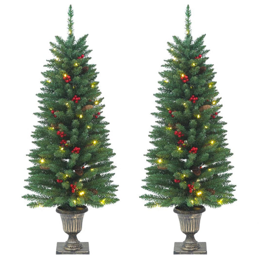 Künstliche Weihnachtsbäume 2 Stk. 100 LED's 120 cm grün