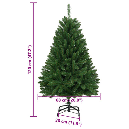 Künstlicher Weihnachtsbaum mit Scharnier und Ständer 120 cm grün