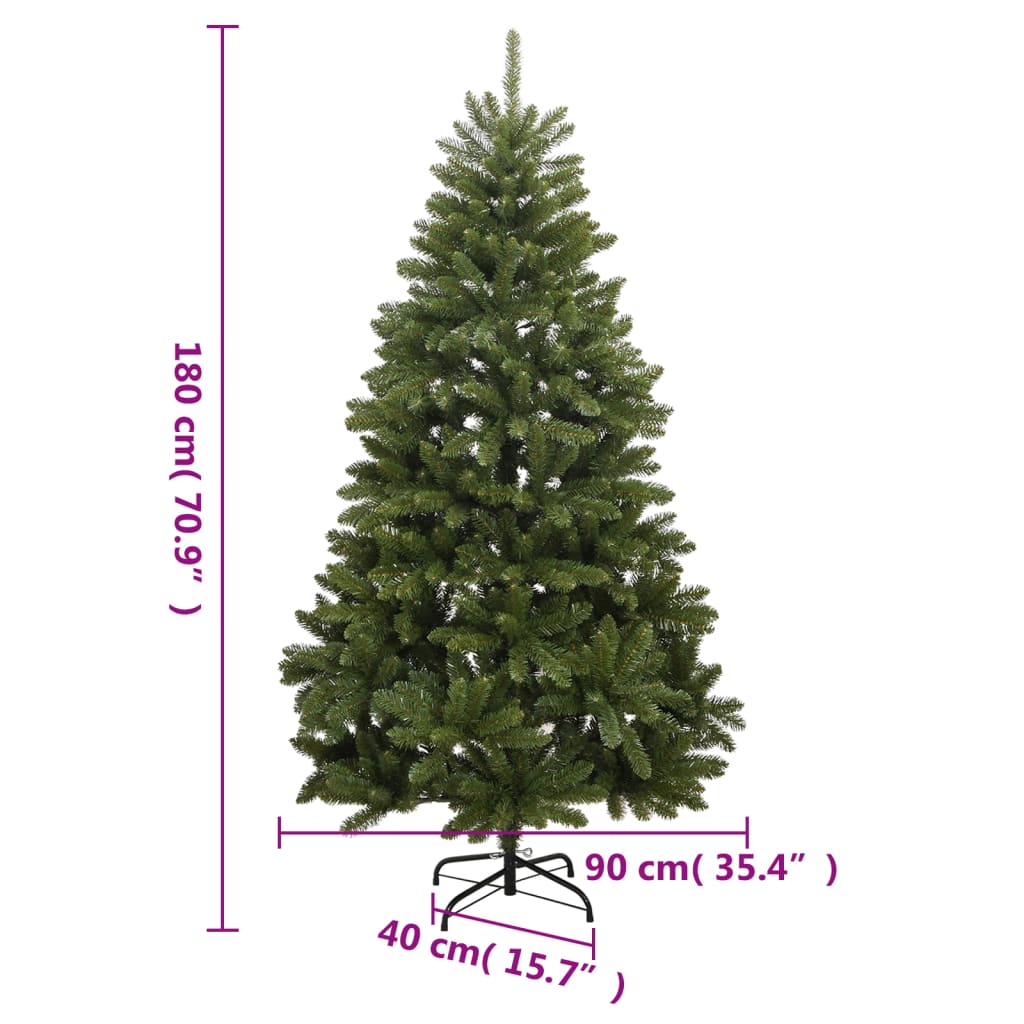 Künstlicher Weihnachtsbaum mit Scharnieren und Ständer 180 cm grün