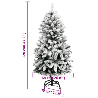 Kunstkerstboom met scharnieren en sneeuw 120 cm