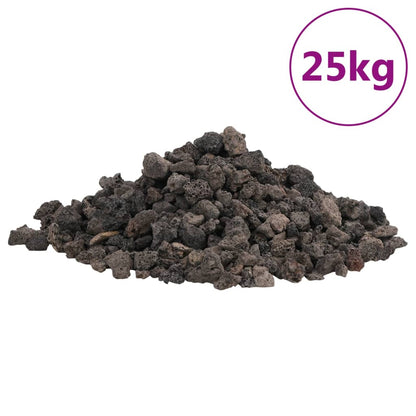 Lavastenen 25 kg 1-2 cm zwart