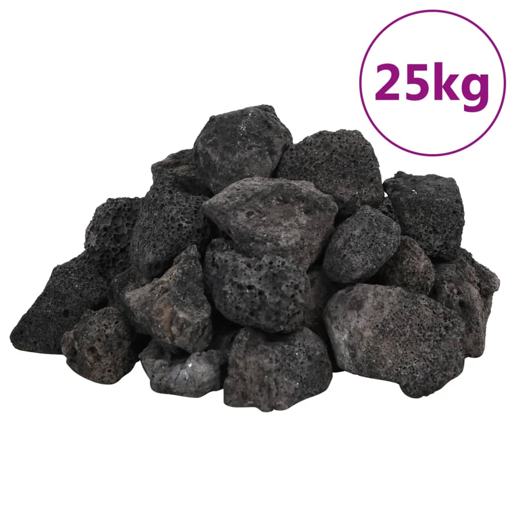 Lavasteine ​​25 kg 3-5 cm schwarz