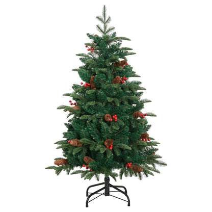 Künstlicher Weihnachtsbaum mit Scharnieren, Tannenzapfen und Beeren 150 cm