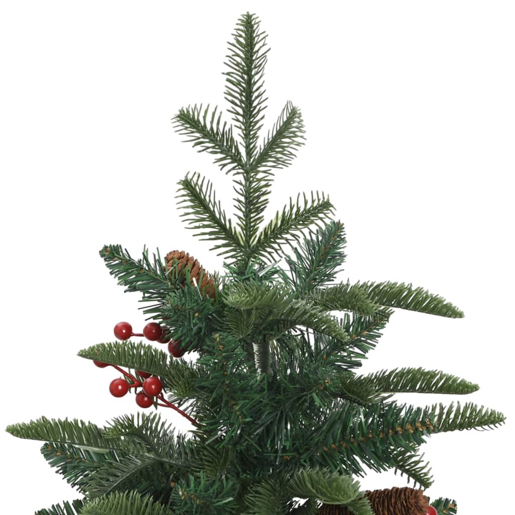 Künstlicher Weihnachtsbaum mit Scharnieren, Tannenzapfen und Beeren 150 cm