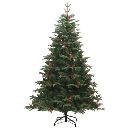 Künstlicher Weihnachtsbaum mit Scharnieren, Tannenzapfen und Beeren 240 cm