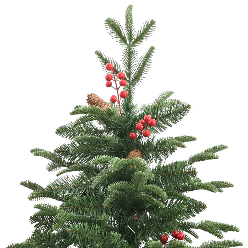 Künstlicher Weihnachtsbaum mit Scharnieren, Tannenzapfen und Beeren 240 cm