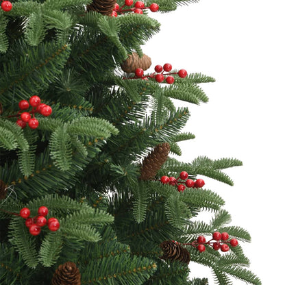 Künstlicher Weihnachtsbaum mit Scharnieren, Tannenzapfen und Beeren 240 cm