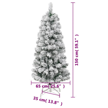 Künstlicher Weihnachtsbaum mit Scharnieren und Schnee 150 cm