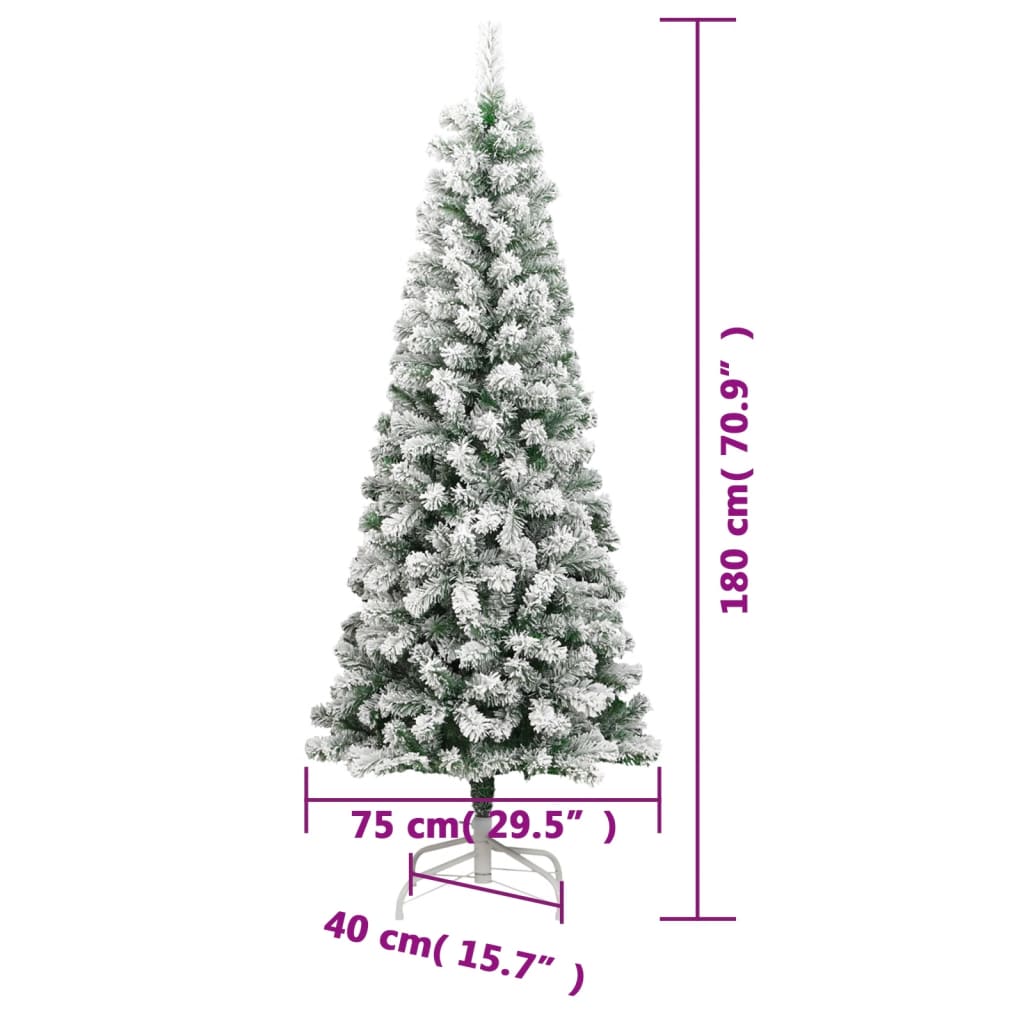 Kunstkerstboom met scharnieren en sneeuw 180 cm